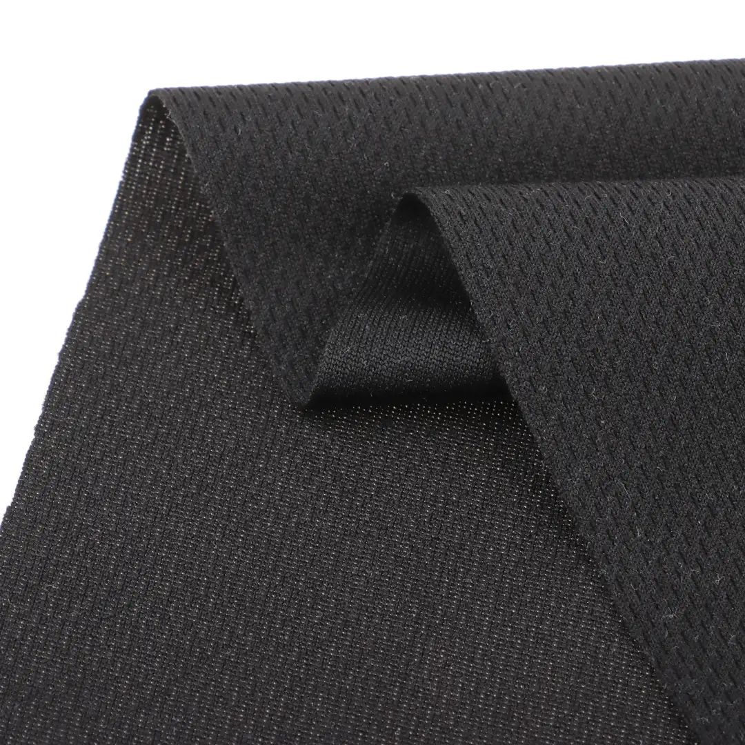 China Fabric for T-Shirt,Polo Shirt Birdeye Mesh Knit Fabric Polyester Black color buy from China wholesaler bulk order at wholesale price free worldwide shipping Alibaba