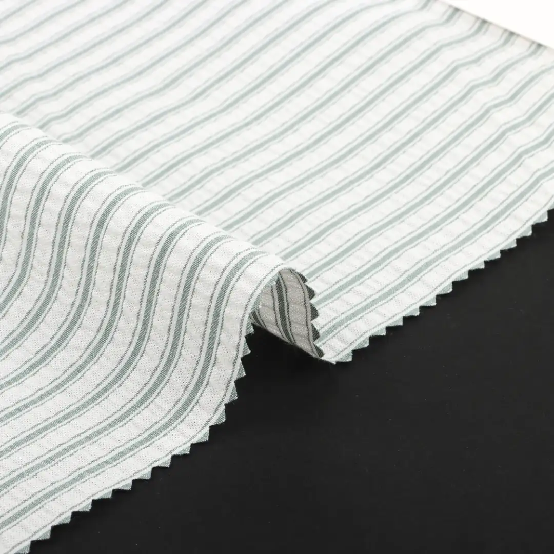 China Fabric for Shirt,Skirt,Shorts Cotton Seersucker Natural Woven Fabric Cotton stripe color buy from China wholesaler bulk order at wholesale price free worldwide shipping Alibaba