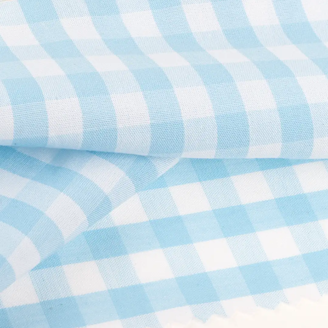 China Fabric for Shirt,Skirt,Shorts Yarn Dyed Check Natural Woven Fabric Cotton Blue color buy from China wholesaler bulk order at wholesale price free worldwide shipping Alibaba