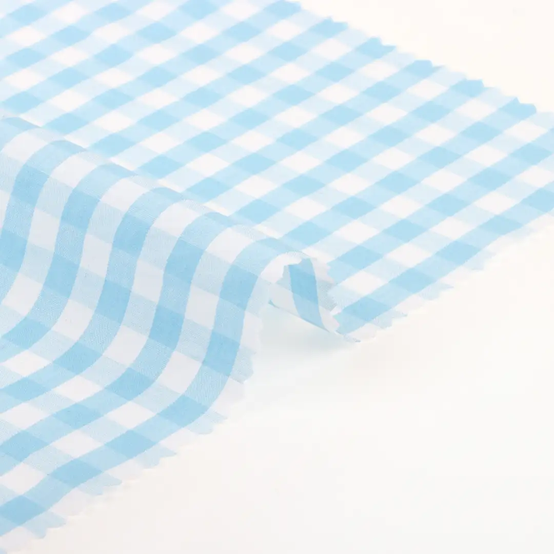 China Fabric for Shirt,Skirt,Shorts Yarn Dyed Check Natural Woven Fabric Cotton Blue color buy from China wholesaler bulk order at wholesale price free worldwide shipping Alibaba