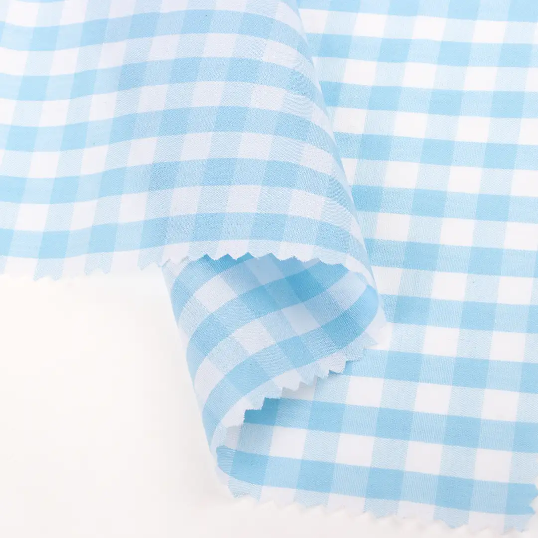 China Fabric for Shirt,Skirt,Shorts Yarn Dyed Check Natural Woven Fabric Cotton Blue color buy from China wholesaler bulk order at wholesale price free worldwide shipping Alibaba