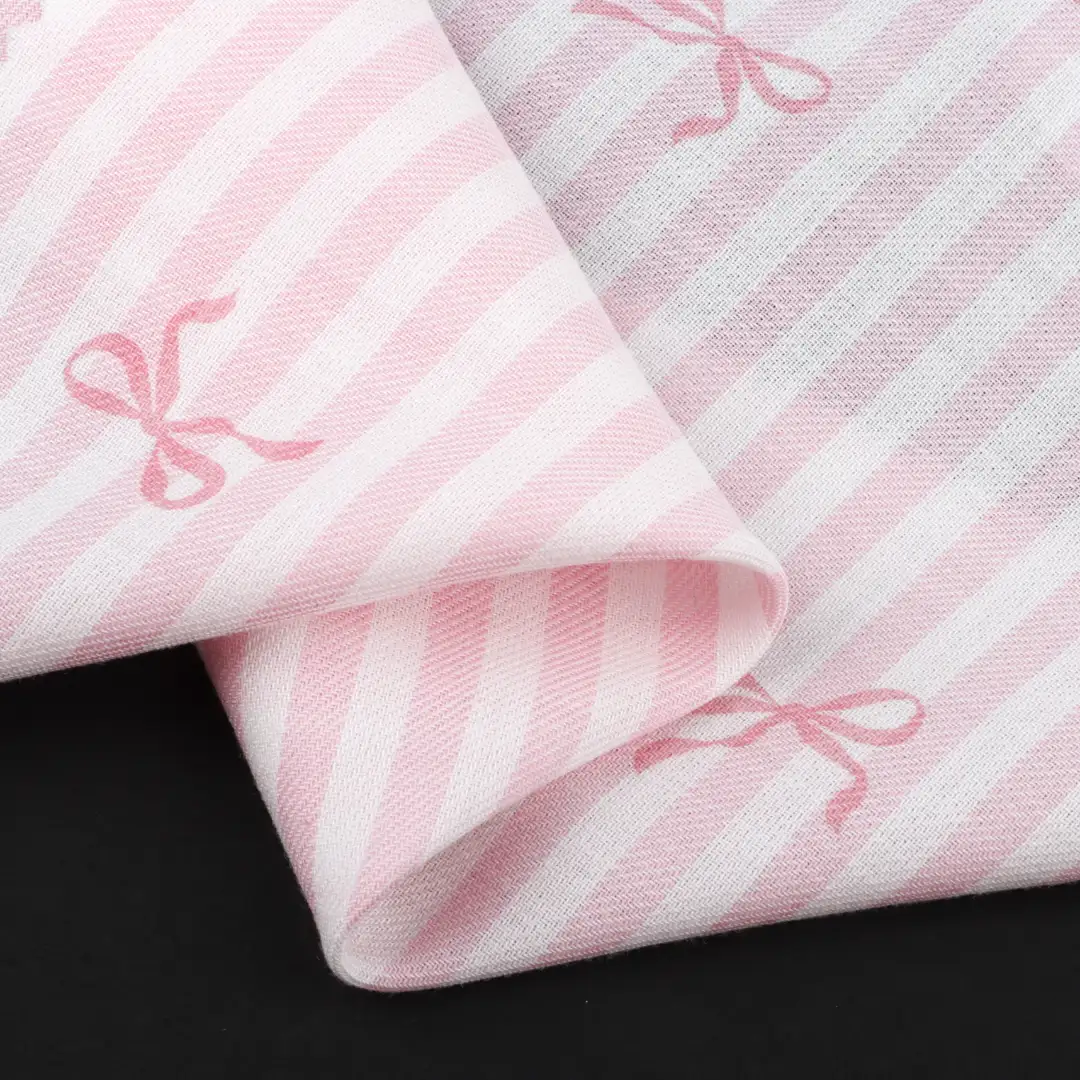 China Fabric for Shirt,Pants,Tank Top,Skirt,Shorts Yarn Dyed Stripe Natural Woven Fabric BCI Cotton Pink color buy from China wholesaler bulk order at wholesale price free worldwide shipping Alibaba