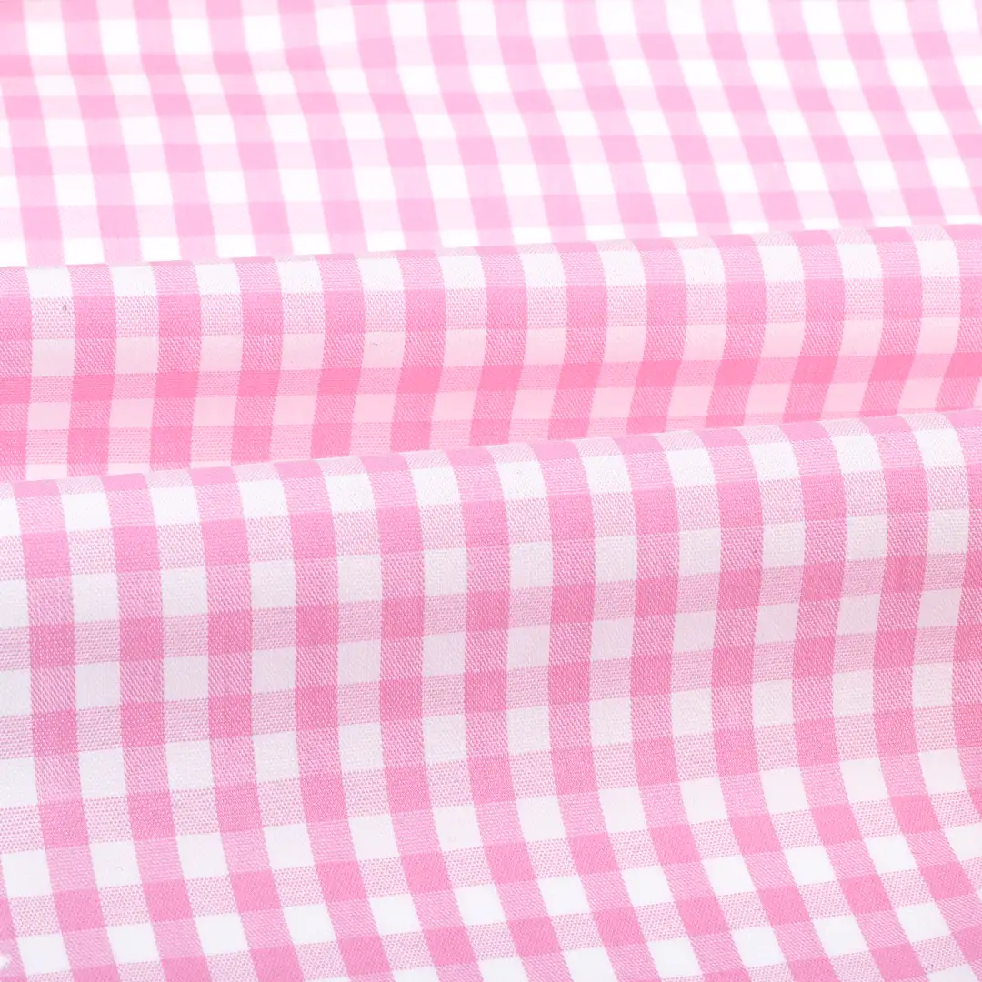 China Fabric for Shirt,Skirt,Shorts Yarn Dyed Check Natural Woven Fabric Cotton Pink color buy from China wholesaler bulk order at wholesale price free worldwide shipping Alibaba