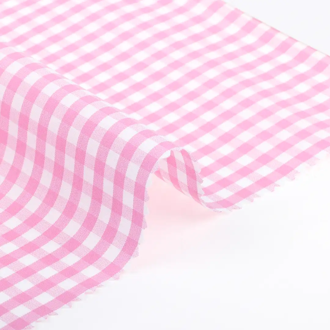 China Fabric for Shirt,Skirt,Shorts Yarn Dyed Check Natural Woven Fabric Cotton Pink color buy from China wholesaler bulk order at wholesale price free worldwide shipping Alibaba