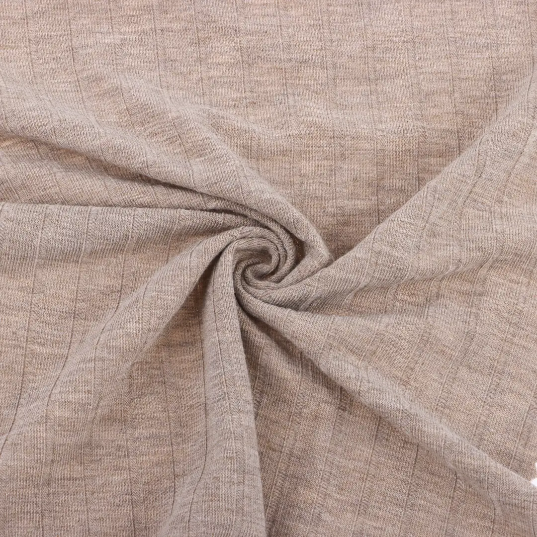 China Fabric for T-Shirt,Tank Top,Shorts,Loungewear Rib Knit Fabric Rayon Polyester Spandex Khaki color buy from China wholesaler bulk order at wholesale price free worldwide shipping Alibaba