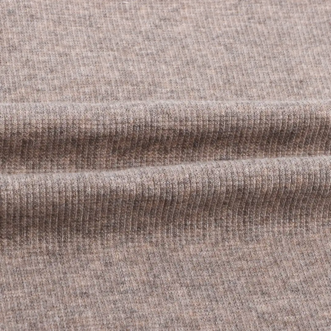 China Fabric for T-Shirt,Tank Top,Shorts,Loungewear Rib Knit Fabric Tencel Wool Spandex Brown color buy from China wholesaler bulk order at wholesale price free worldwide shipping Alibaba