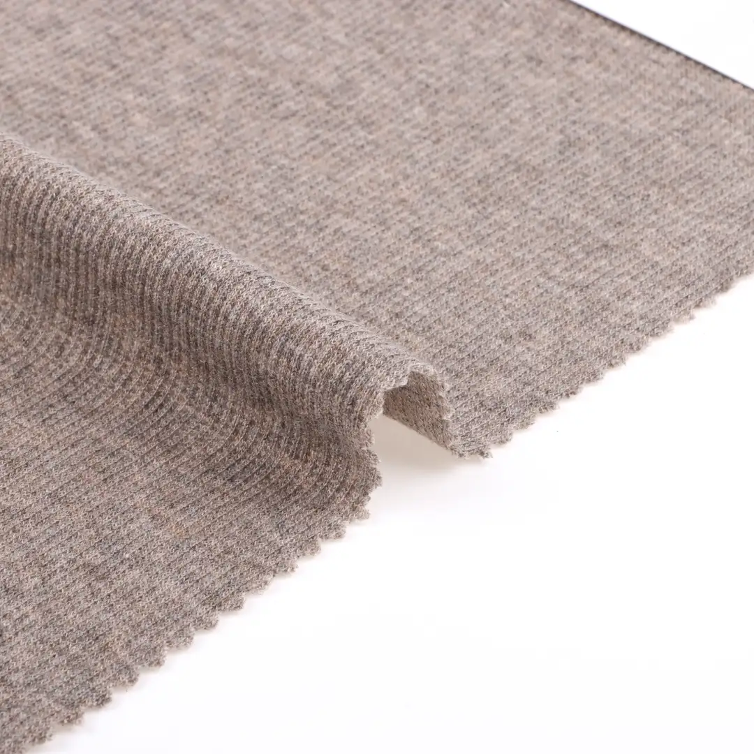 China Fabric for T-Shirt,Tank Top,Shorts,Loungewear Rib Knit Fabric Tencel Wool Spandex Brown color buy from China wholesaler bulk order at wholesale price free worldwide shipping Alibaba