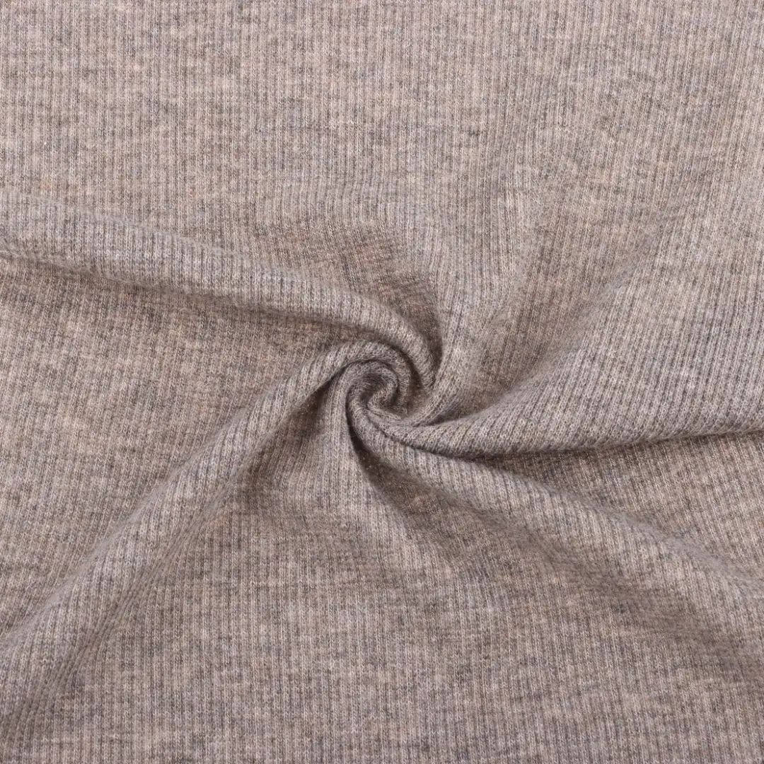 China Fabric for T-Shirt,Tank Top,Shorts,Loungewear Rib Knit Fabric Tencel Wool Spandex Brown color buy from China wholesaler bulk order at wholesale price free worldwide shipping Alibaba