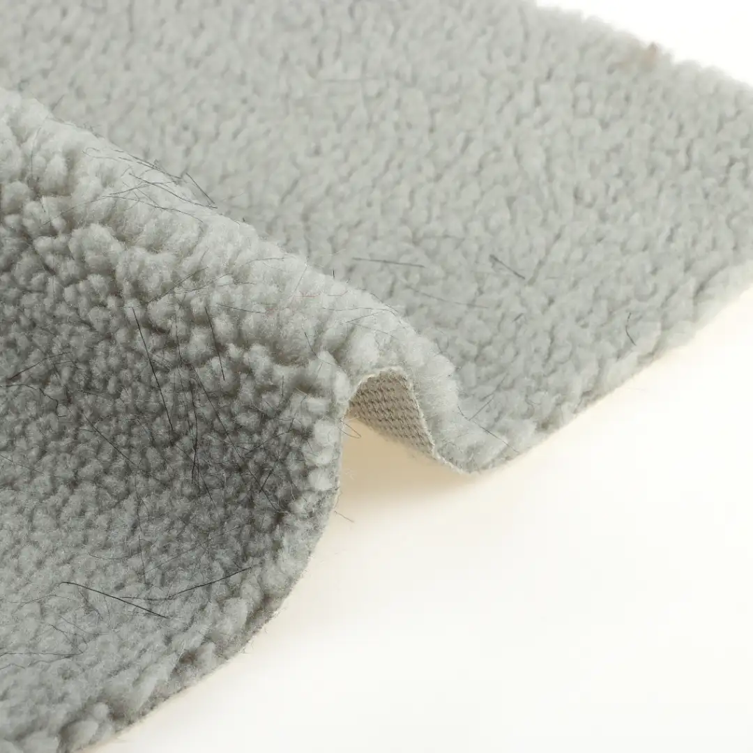 China Fabric for Jackets,Overcoat Sherpa Knit Fabric Polyester grey color buy from China wholesaler bulk order at wholesale price free worldwide shipping Alibaba