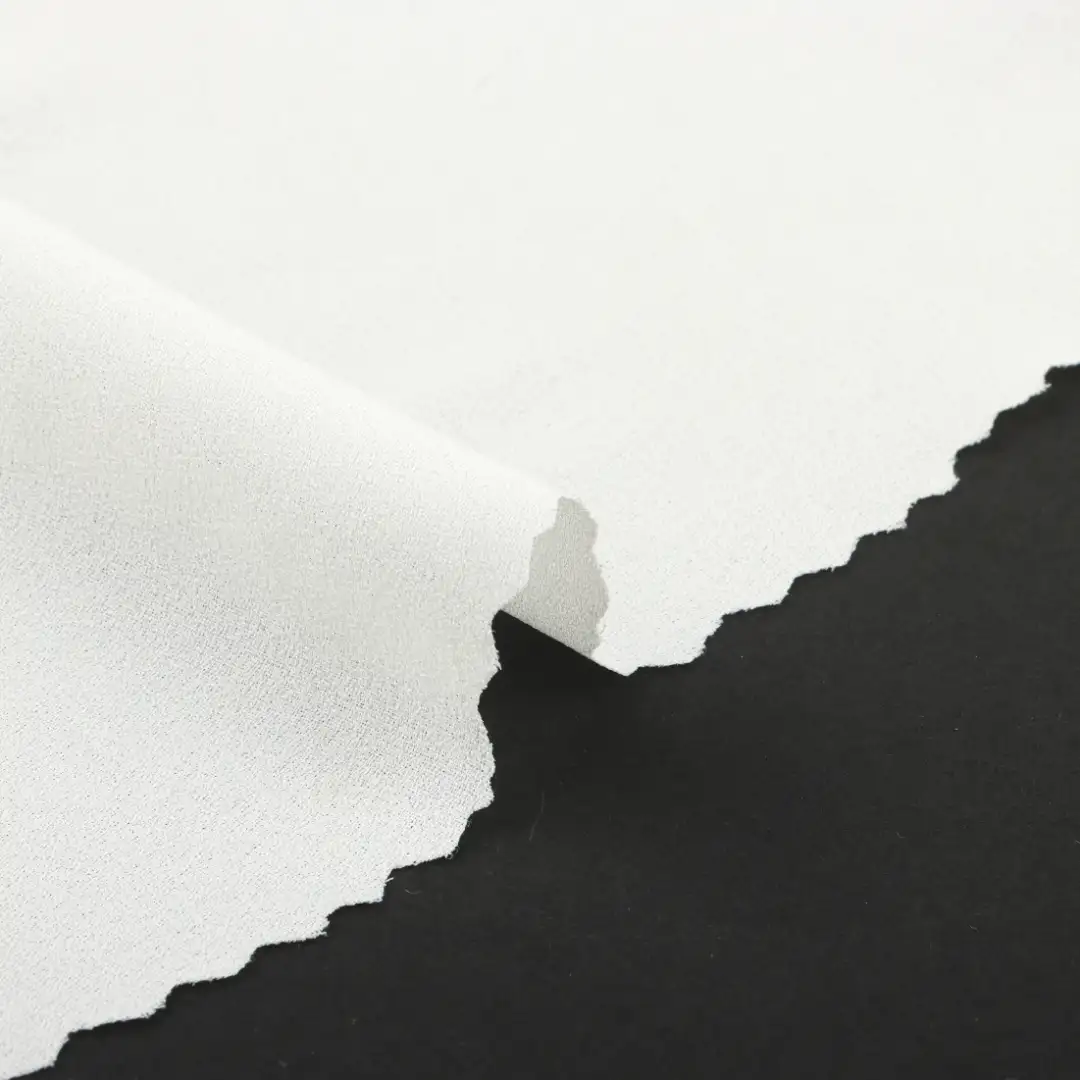 China Fabric for Blouse,Skirt Polyester chiffon Synthetic Woven Fabric Polyester white color buy from China wholesaler bulk order at wholesale price free worldwide shipping Alibaba