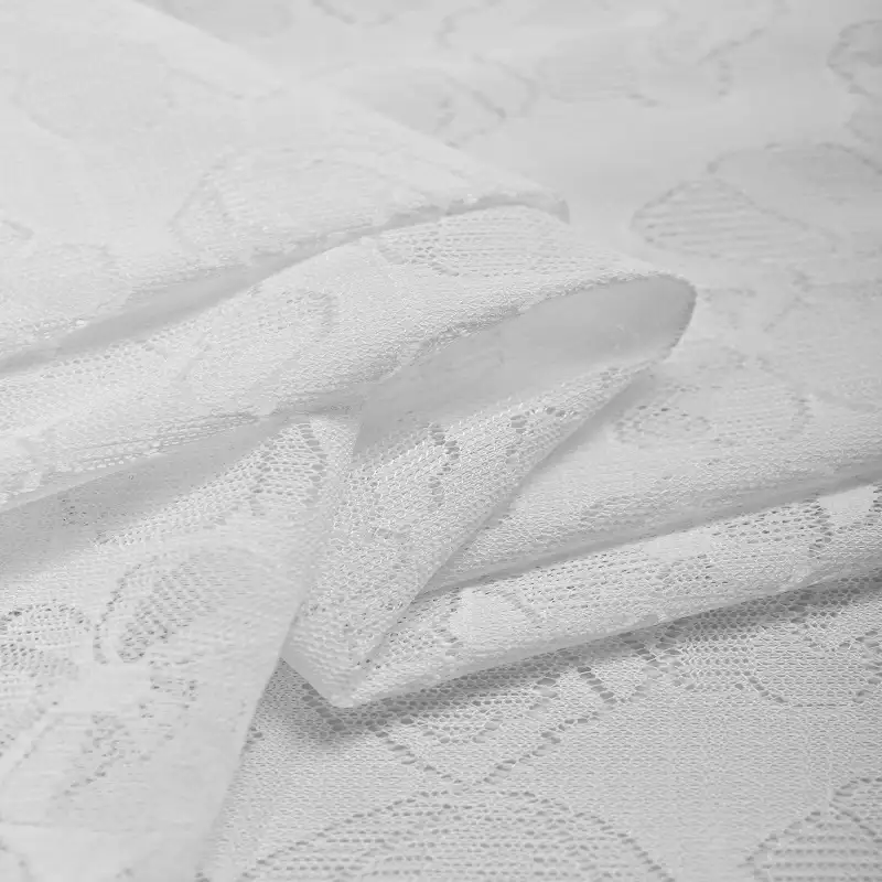 China Fabric for Shirt,T-Shirt,Skirt Lace Knit Fabric Polyester Spandex White color buy from China wholesaler bulk order at wholesale price free worldwide shipping Alibaba