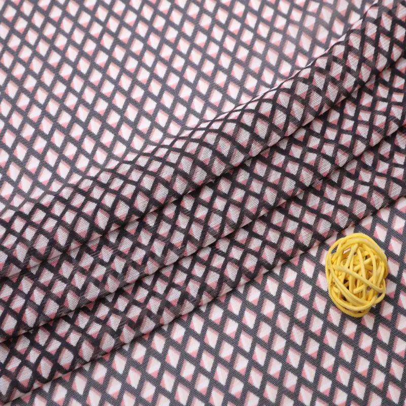 China Fabric for Shirt,Skirt Mesh Knit Fabric Polyester Spandex Black color buy from China wholesaler bulk order at wholesale price free worldwide shipping Alibaba