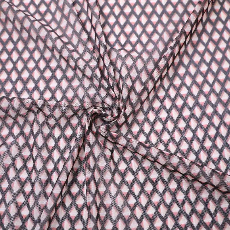China Fabric for Shirt,Skirt Mesh Knit Fabric Polyester Spandex Black color buy from China wholesaler bulk order at wholesale price free worldwide shipping Alibaba