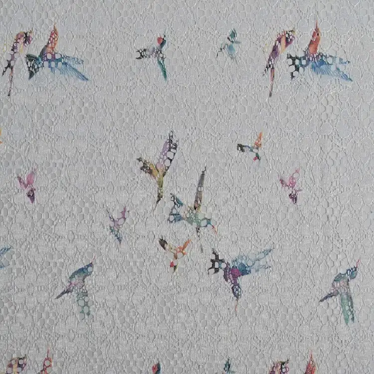 China Fabric for Shirt,Skirt Lace Knit Fabric Polyester White color buy from China wholesaler bulk order at wholesale price free worldwide shipping Alibaba