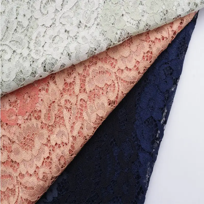 China Fabric for Shirt,Skirt Lace Knit Fabric Polyester Navy color buy from China wholesaler bulk order at wholesale price free worldwide shipping Alibaba