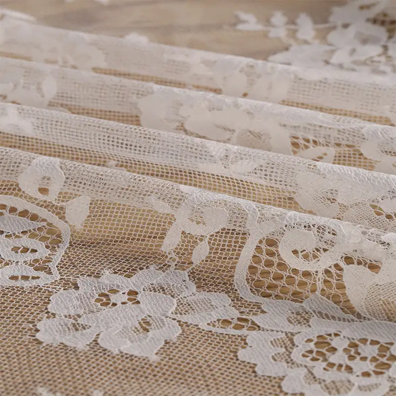 China Fabric for Skirt Lace Knit Fabric Nylon White color buy from China wholesaler bulk order at wholesale price free worldwide shipping Alibaba