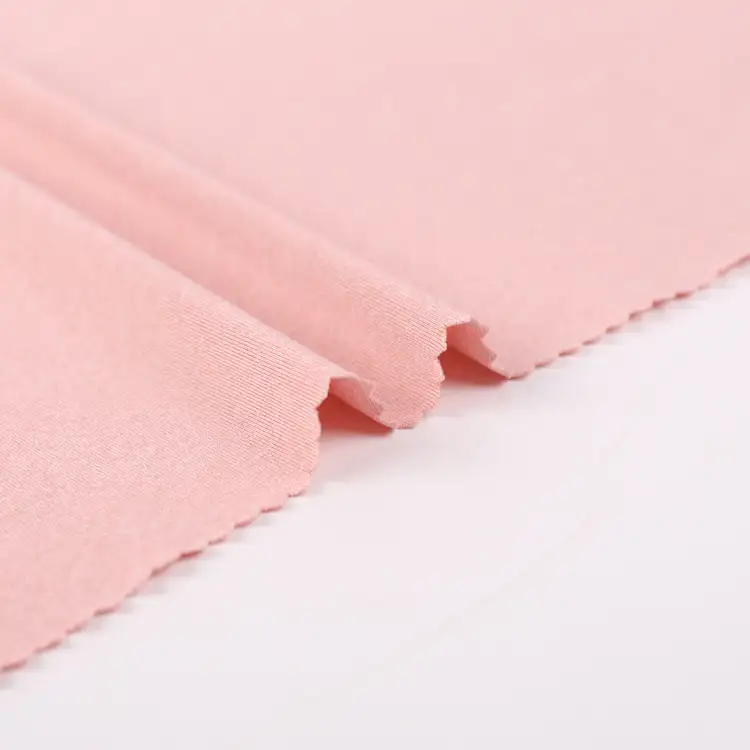 China Fabric for Pants,T-Shirt,Yoga Clothes,Sports Bras Single Jersey Knit Fabric Spandex Polyester Pink color buy from China wholesaler bulk order at wholesale price free worldwide shipping Alibaba