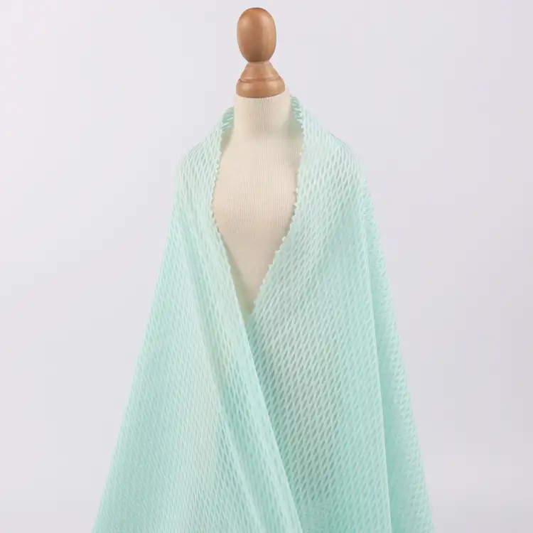 China Fabric for Yoga Clothes,Yoga Pants,Sports Bras Mesh Knit Fabric Polyester Spandex Mint Green color buy from China wholesaler bulk order at wholesale price free worldwide shipping Alibaba