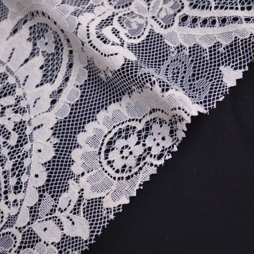 China Fabric for Skirt Lace Knit Fabric Cotton Nylon White color buy from China wholesaler bulk order at wholesale price free worldwide shipping Alibaba