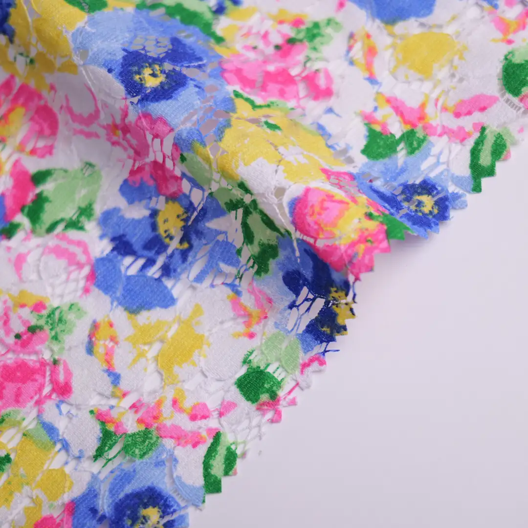 China Fabric for Skirt Lace Knit Fabric Cotton Nylon Flower color buy from China wholesaler bulk order at wholesale price free worldwide shipping Alibaba