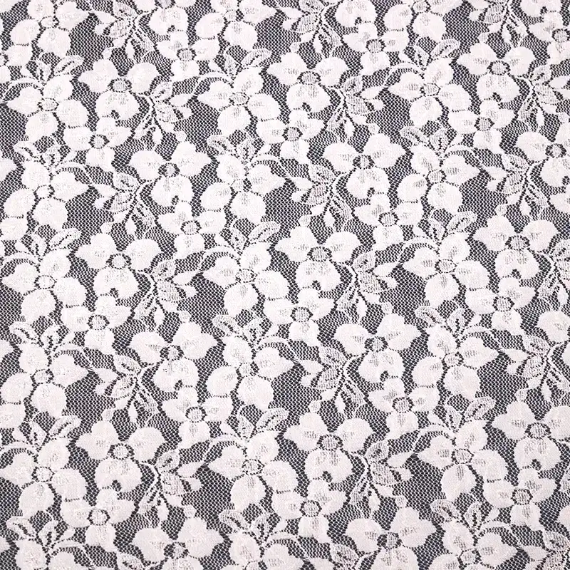 China Fabric for T-Shirt,Skirt Lace Knit Fabric Nylon Spandex White color buy from China wholesaler bulk order at wholesale price free worldwide shipping Alibaba