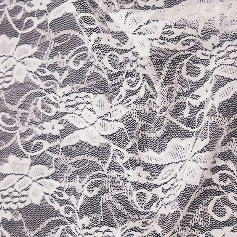 China Fabric for T-Shirt,Skirt Lace Knit Fabric Nylon Spandex White color buy from China wholesaler bulk order at wholesale price free worldwide shipping Alibaba