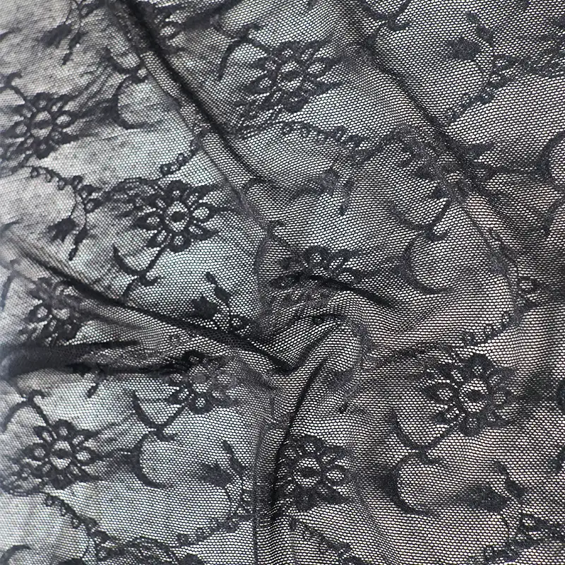 China Fabric for Skirt Lace Knit Fabric Nylon Spandex Black color buy from China wholesaler bulk order at wholesale price free worldwide shipping Alibaba
