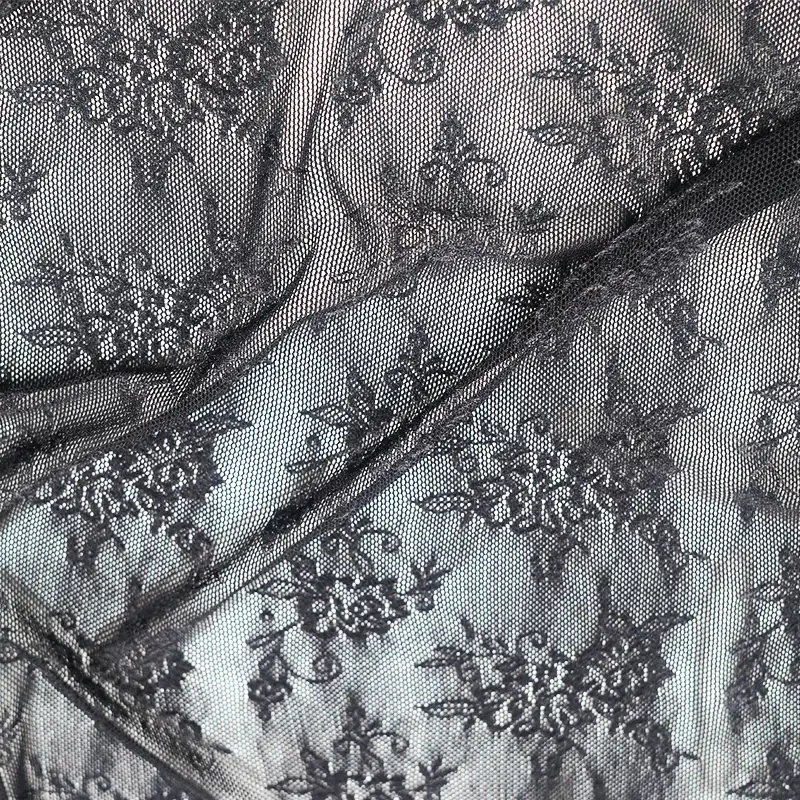 China Fabric for Skirt Lace Knit Fabric Nylon Spandex White color buy from China wholesaler bulk order at wholesale price free worldwide shipping Alibaba