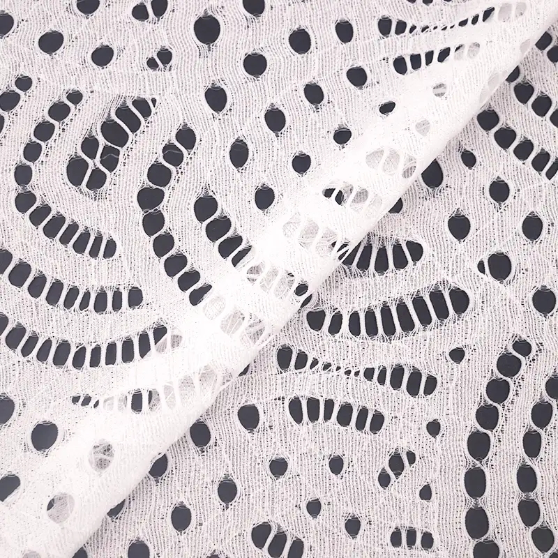 China Fabric for T-Shirt,Skirt Lace Knit Fabric Nylon Spandex White color buy from China wholesaler bulk order at wholesale price free worldwide shipping Alibaba
