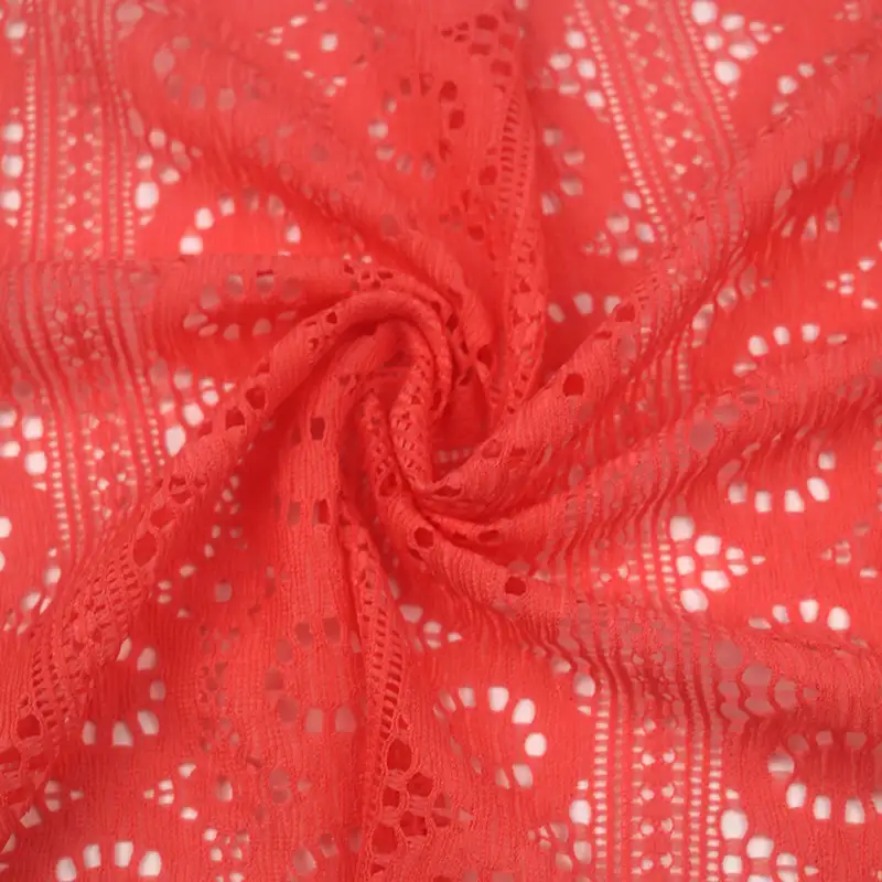 China Fabric for Shirt,T-Shirt,Skirt Lace Knit Fabric Nylon Spandex Salmon color buy from China wholesaler bulk order at wholesale price free worldwide shipping Alibaba