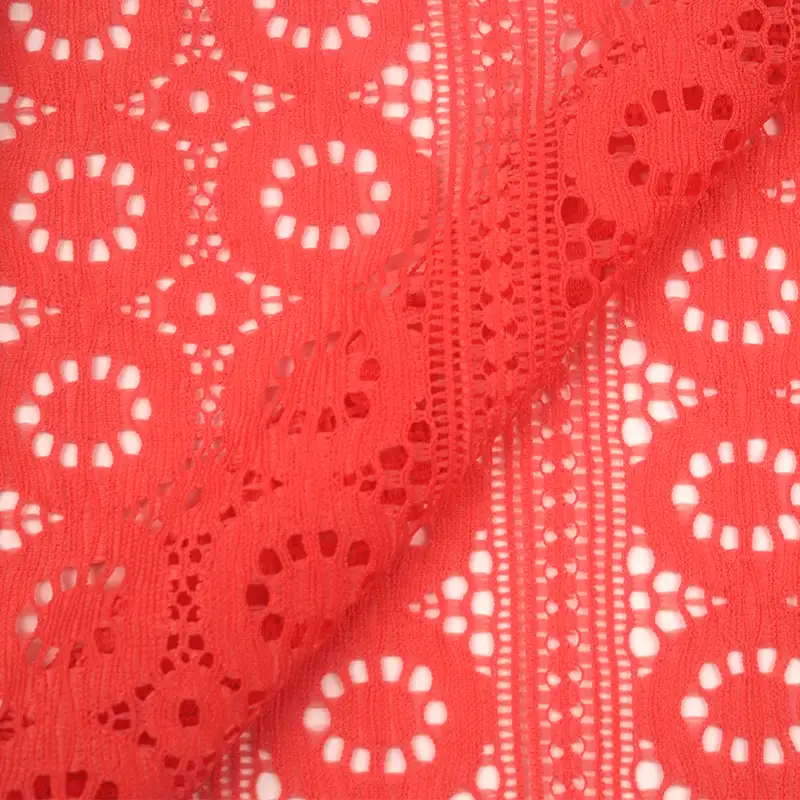 China Fabric for Shirt,T-Shirt,Skirt Lace Knit Fabric Nylon Spandex Salmon color buy from China wholesaler bulk order at wholesale price free worldwide shipping Alibaba
