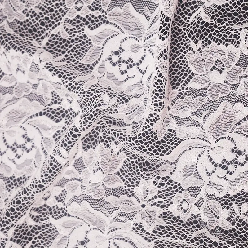 China Fabric for Skirt Lace Knit Fabric Nylon Polyester White color buy from China wholesaler bulk order at wholesale price free worldwide shipping Alibaba