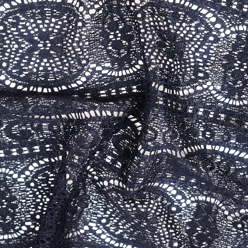 China Fabric for Shirt,T-Shirt,Skirt Lace Knit Fabric Nylon Spandex Black color buy from China wholesaler bulk order at wholesale price free worldwide shipping Alibaba