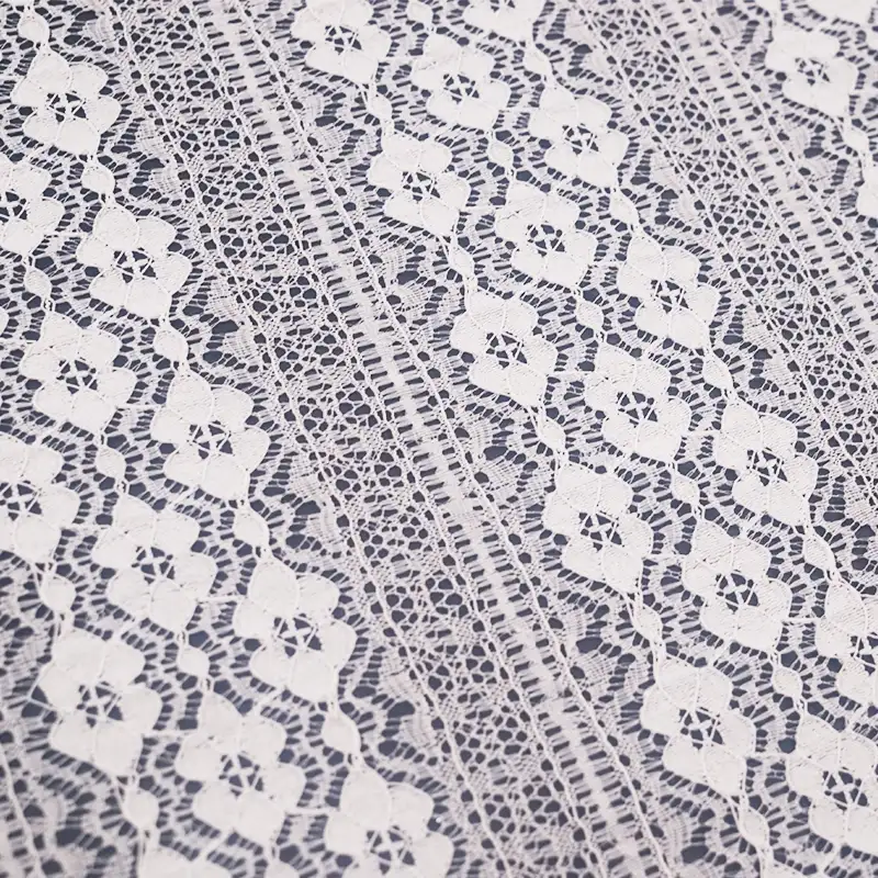 China Fabric for Polo Shirt,Skirt Lace Knit Fabric Nylon Spandex White color buy from China wholesaler bulk order at wholesale price free worldwide shipping Alibaba