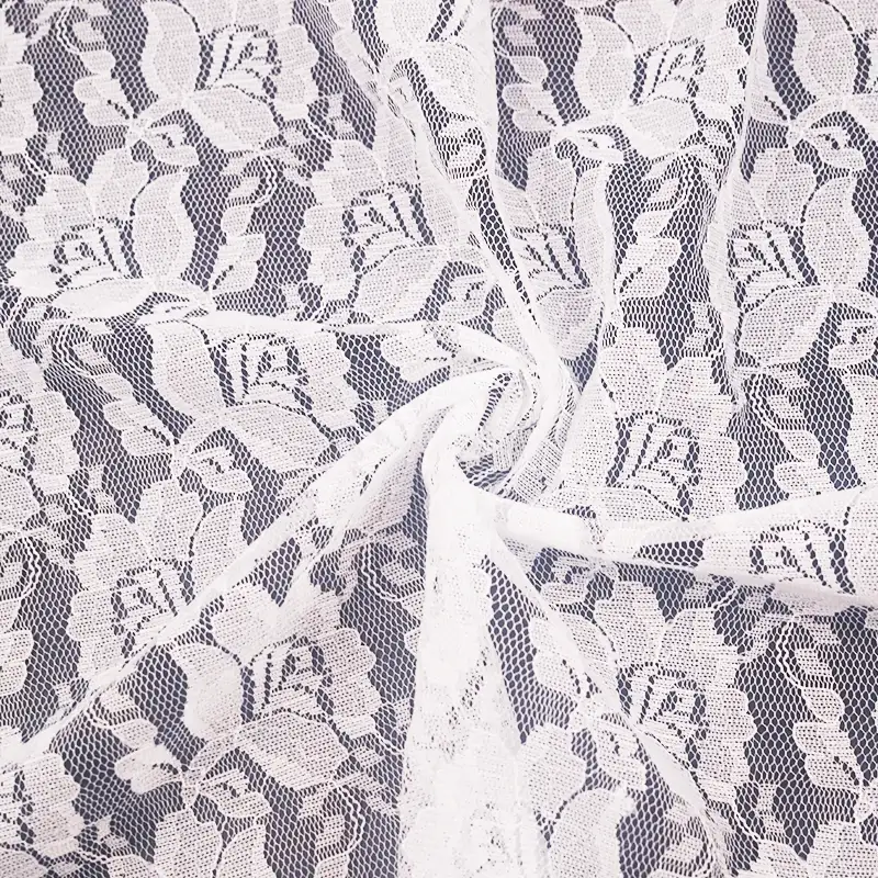 China Fabric for Shirt,T-Shirt,Skirt Lace Knit Fabric Polyester White color buy from China wholesaler bulk order at wholesale price free worldwide shipping Alibaba
