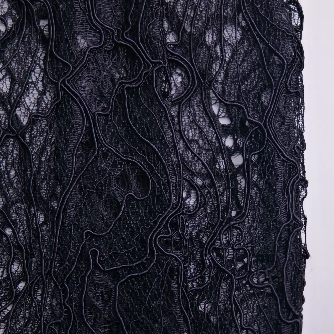 China Fabric for Skirt Lace Knit Fabric Nylon Spandex Black color buy from China wholesaler bulk order at wholesale price free worldwide shipping Alibaba