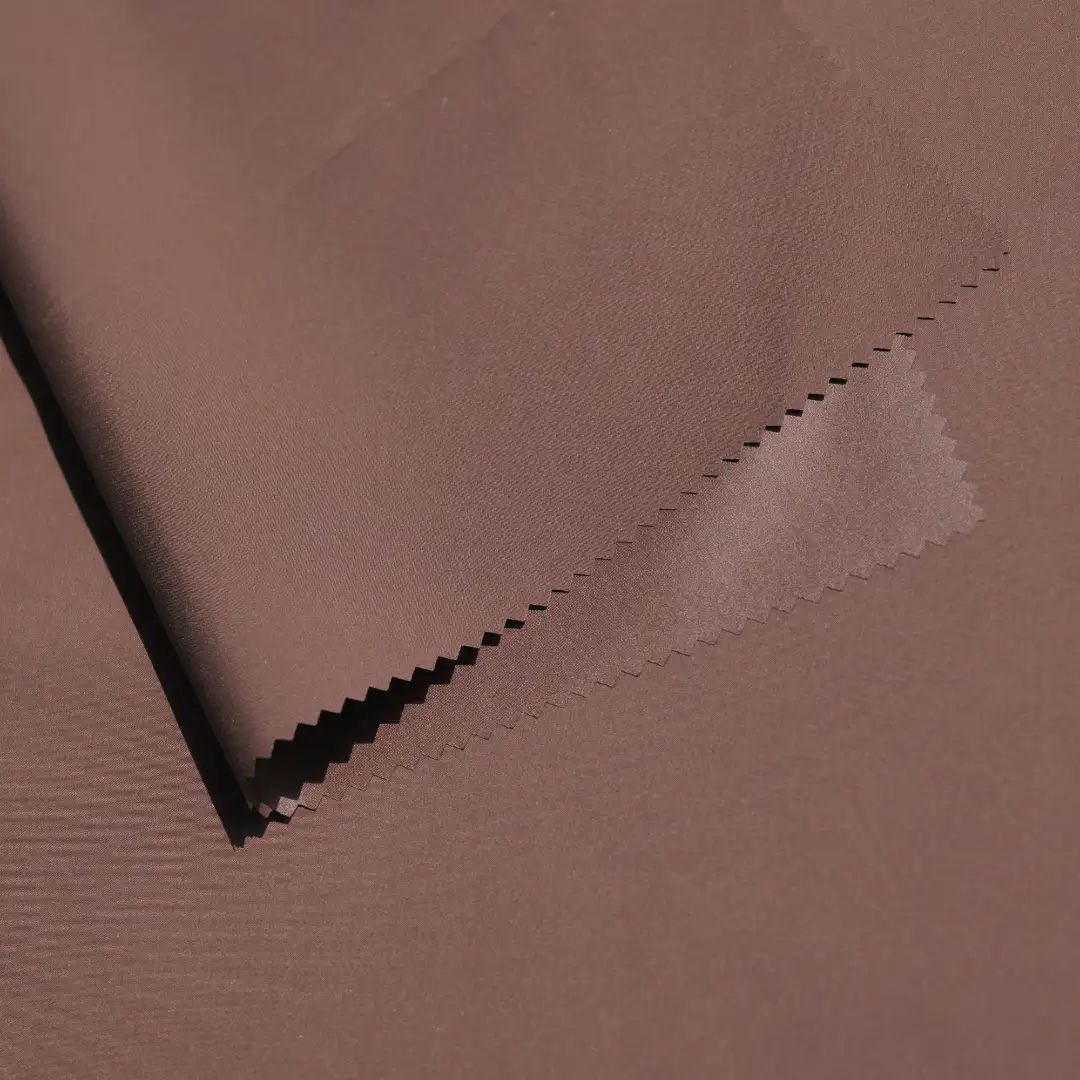 China Fabric for Down Jacket Polyester Pongee Synthetic Woven Fabric Polyester Brown color buy from China wholesaler bulk order at wholesale price free worldwide shipping Alibaba