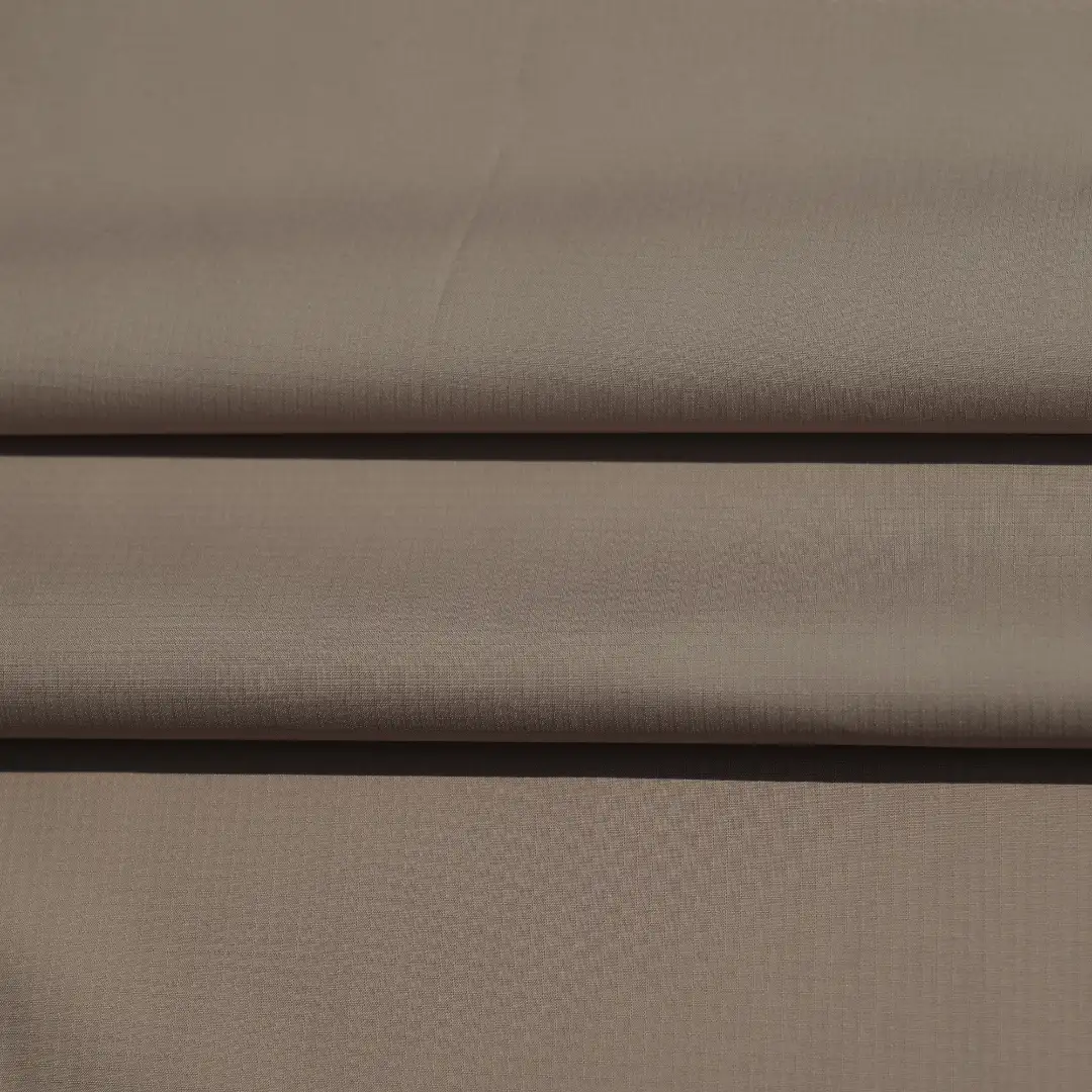 China Fabric for Down Jacket Polyester Pongee Synthetic Woven Fabric Polyester Brown color buy from China wholesaler bulk order at wholesale price free worldwide shipping Alibaba