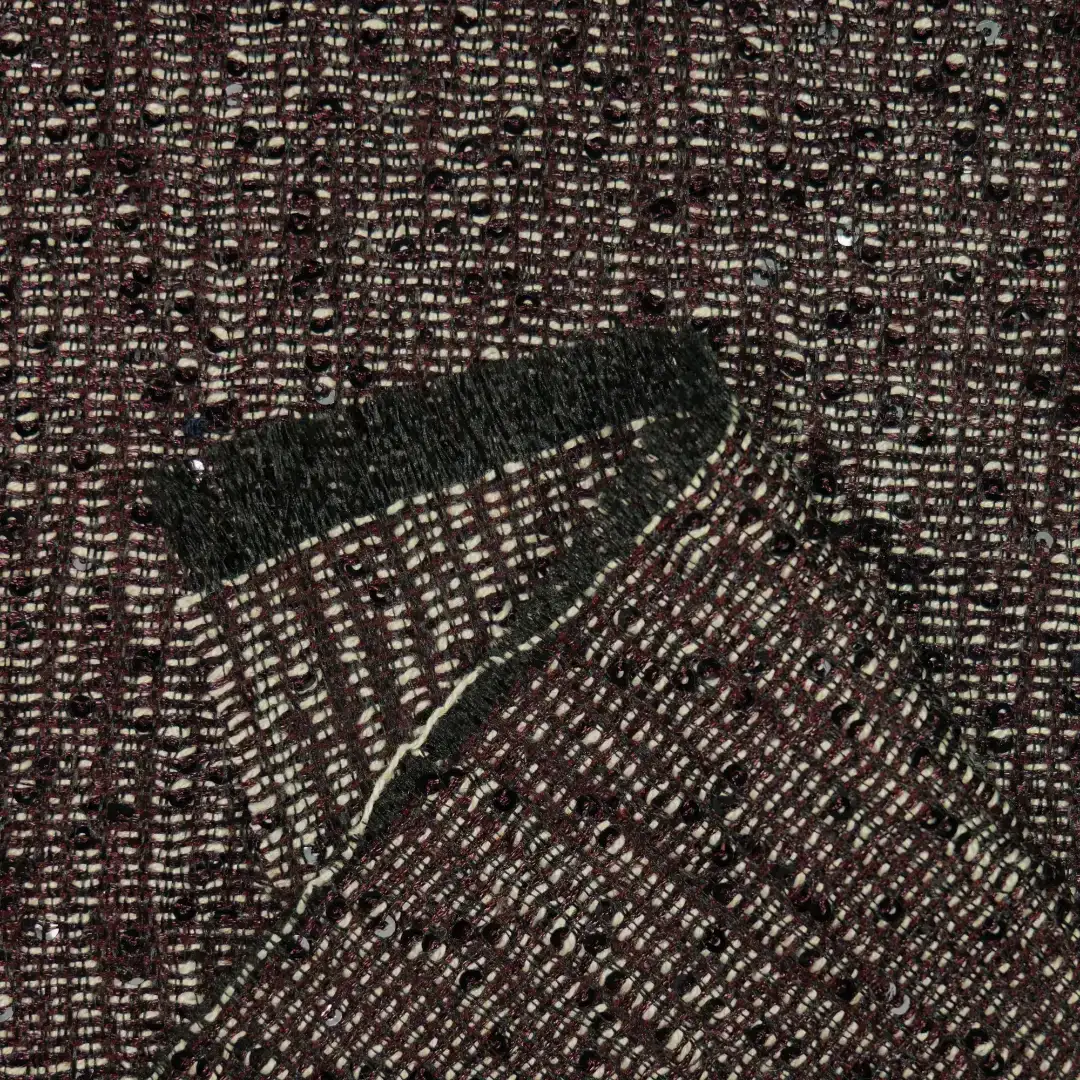 China Fabric for Overcoat,Suit,Dresses (Pullover)  Chanel-Style Fabric Woolen Nylon Sequin Polyester Brown color buy from China wholesaler bulk order at wholesale price free worldwide shipping Alibaba