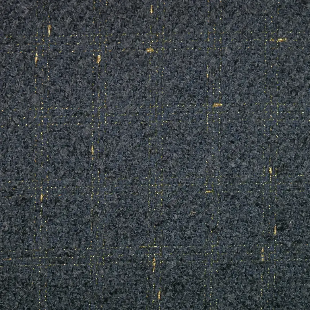 China Fabric for Suit,Uniform Chanel-Style Fabric Woolen Polyester Wool Cotton Viscose Lurex Black color buy from China wholesaler bulk order at wholesale price free worldwide shipping Alibaba
