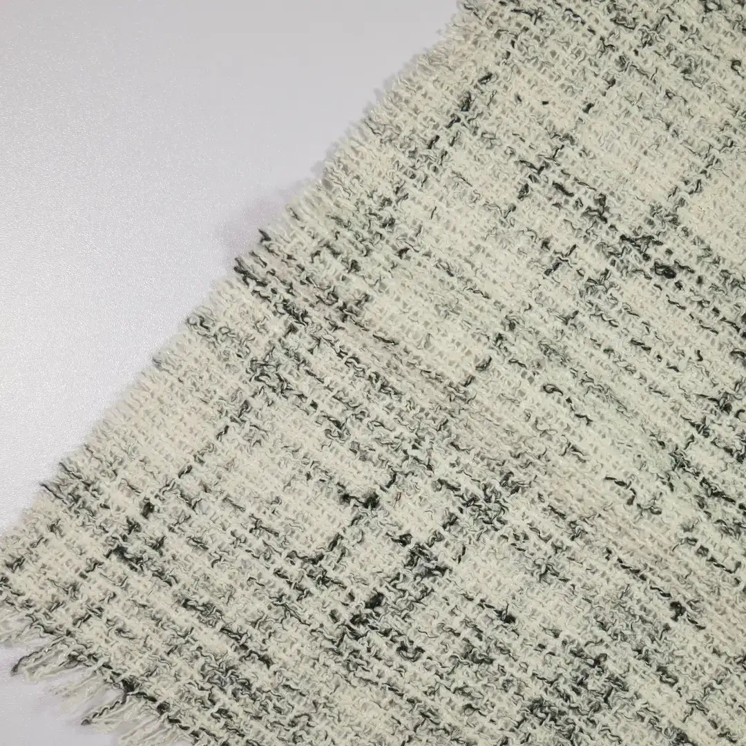 China Fabric for Skirt,Overcoat,Suit Chanel-Style Fabric Woolen Polyester white color buy from China wholesaler bulk order at wholesale price free worldwide shipping Alibaba
