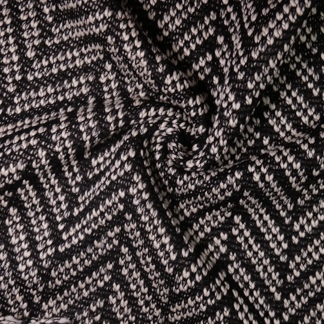 China Fabric for Open Cardigan ,Full-Zipper Cardigan ,Dresses (Cardigan Button)  Jacquard Knit Fabric Cotton Polyester Black color buy from China wholesaler bulk order at wholesale price free worldwide shipping Alibaba