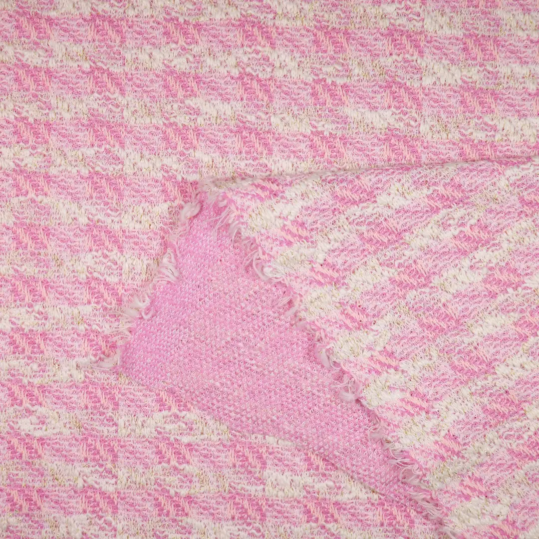 China Fabric for Dresses (Pullover) ,Skirt  Jacquard Knit Fabric Cotton Lurex Spandex Polyester Pink color buy from China wholesaler bulk order at wholesale price free worldwide shipping Alibaba