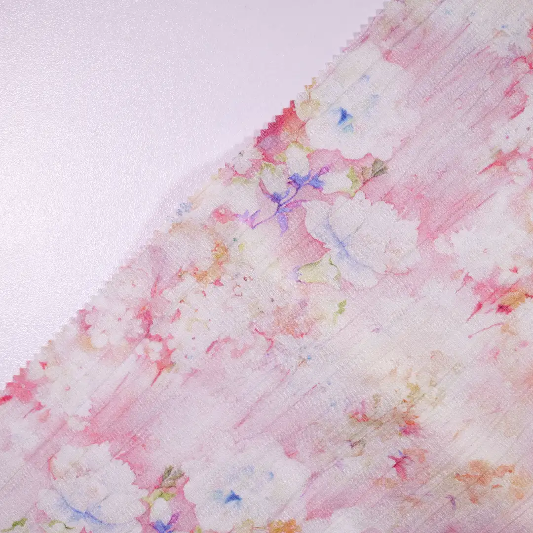 China Fabric for Shirt,Skirt,Dresses (Pullover)  Rayon Crepe Natural Woven Fabric Nylon Rayon Pink color buy from China wholesaler bulk order at wholesale price free worldwide shipping Alibaba