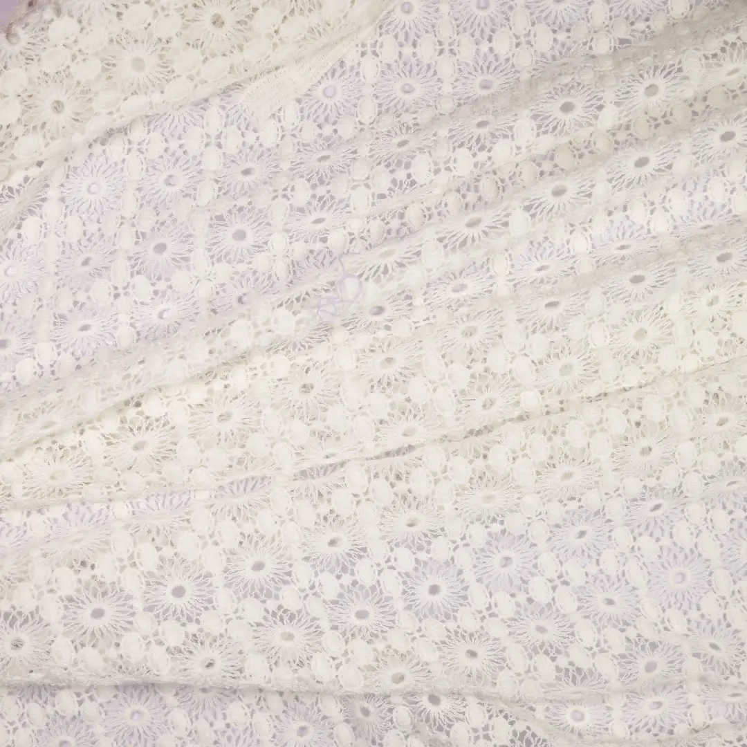 China Fabric for Polo Shirt,Blouse,Crop Top Schiffli Synthetic Woven Fabric Cotton white color buy from China wholesaler bulk order at wholesale price free worldwide shipping Alibaba