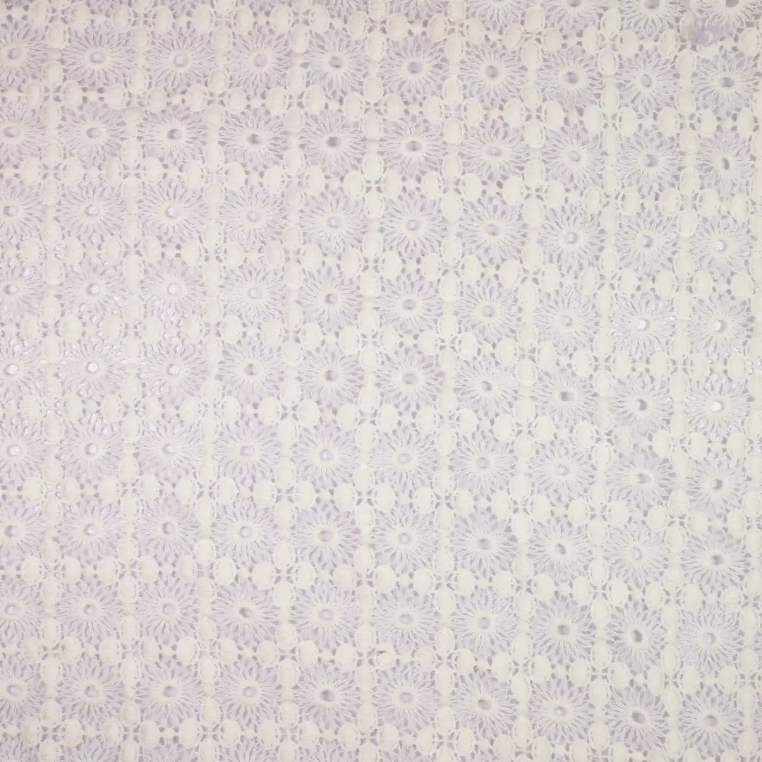 China Fabric for Polo Shirt,Blouse,Crop Top Schiffli Synthetic Woven Fabric Cotton white color buy from China wholesaler bulk order at wholesale price free worldwide shipping Alibaba