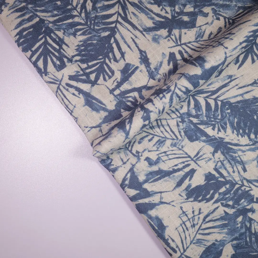 China Fabric for Blouse,Dresses (Pullover) ,Skirt  Linen/Rayon Plain Natural Woven Fabric Rayon Flax Blue color buy from China wholesaler bulk order at wholesale price free worldwide shipping Alibaba