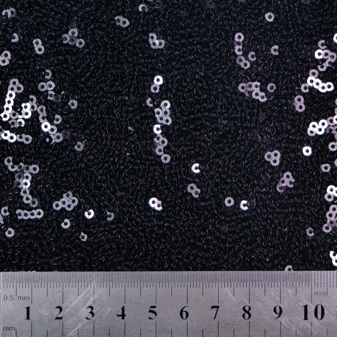 China Fabric for Tank Top,Skirt  Sequined Mesh Fabric Knit Fabric Polyester Spandex Black color buy from China wholesaler bulk order at wholesale price free worldwide shipping Alibaba