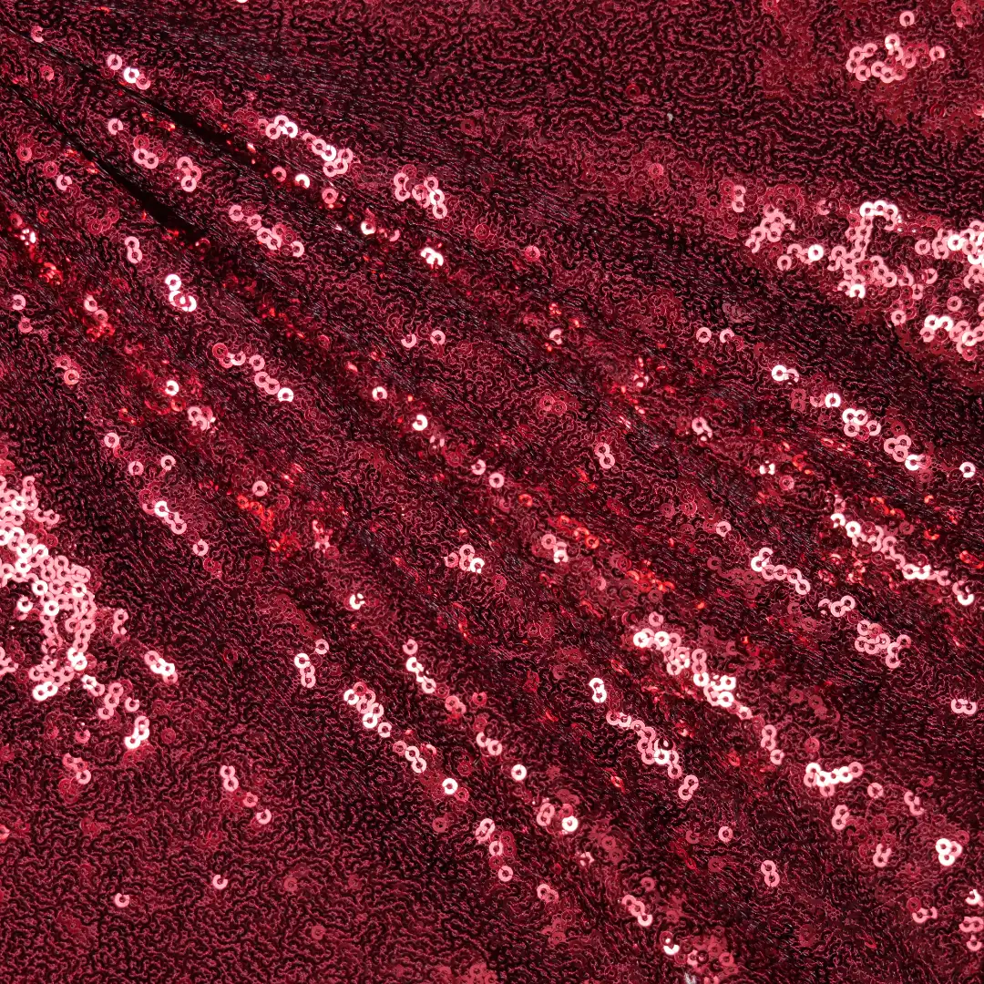 China Fabric for Tank Top,Shorts,Skirt  Sequined Mesh Fabric Knit Fabric Polyester Red color buy from China wholesaler bulk order at wholesale price free worldwide shipping Alibaba