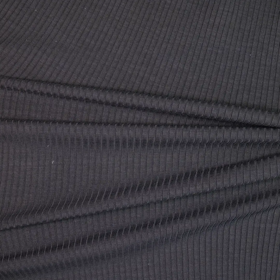 China Fabric for T-Shirt,Polo Shirt Rib Knit Fabric Tencel Acetate Spandex Black color buy from China wholesaler bulk order at wholesale price free worldwide shipping Alibaba